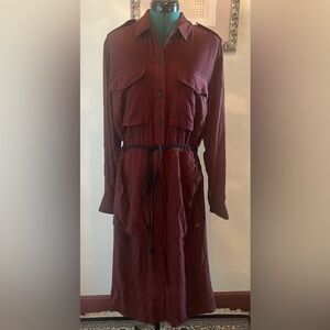 rag & bone Women's Oasis Shirtdress  in Burgundy size L NWT